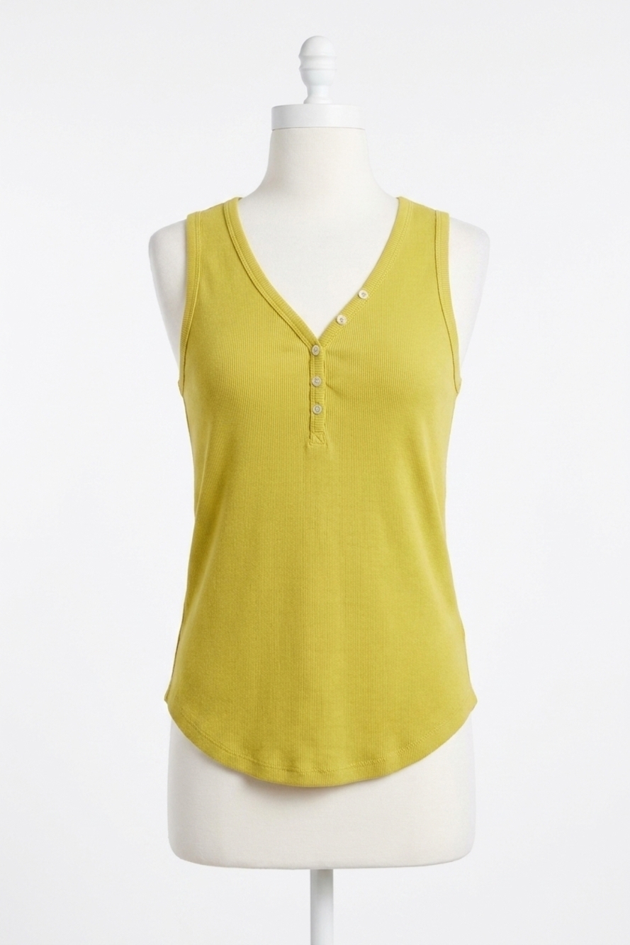 NEW TRIBAL henley tank top in pear
